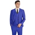 thumbnail image 6 of Men's Suit Slim Fit 3 Piece Suit Double Breasted Suit One Button Formal for Wedding Prom Suits Royal Blue 5XL, 6 of 7