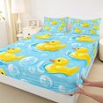 thumbnail image 3 of Feelyou Cute Yellow Duck Bed Sheets for Child, Kawaii Cartoon King Sheets, Summer Ocean Animal Sheet Set, Microfiber Bedroom Decor, 4pcs, 3 of 7