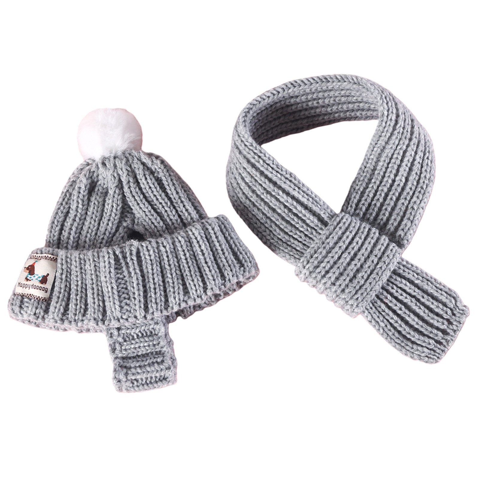 Dog Winter Hat and Scarf Set Warm Knitted Pet Hat Scarf Dog Costumes Accessories Party Decorations for Dogs and Cats