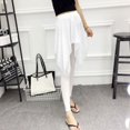 thumbnail image 4 of Pantalones de gasa de dos piezas de hilo falso para primavera y verano, pantalones hasta el tobillo adelgazantes para mujer, pantalones casuales para bailar, 4 of 5
