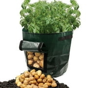 Potato Planter PE Container Bag Pouch Plant Growing Pot Side Window