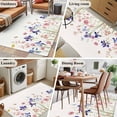 thumbnail image 6 of Spring Floral 3'x5' Washable Rug, Watercolor Summer Botanical Flowers Non-Slip Area Rugs for Entryway Kitchen Classroom, StainResistant Dorm Throw Carpet, Low Pile Soft Indoor Floor Mat, 6 of 9