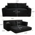 thumbnail image 7 of Miniyam Convertible Loveseat Sofa Bed with Memory Foam, Small Couch for Apartment, No Assembly, Corduroy, Black, 7 of 7