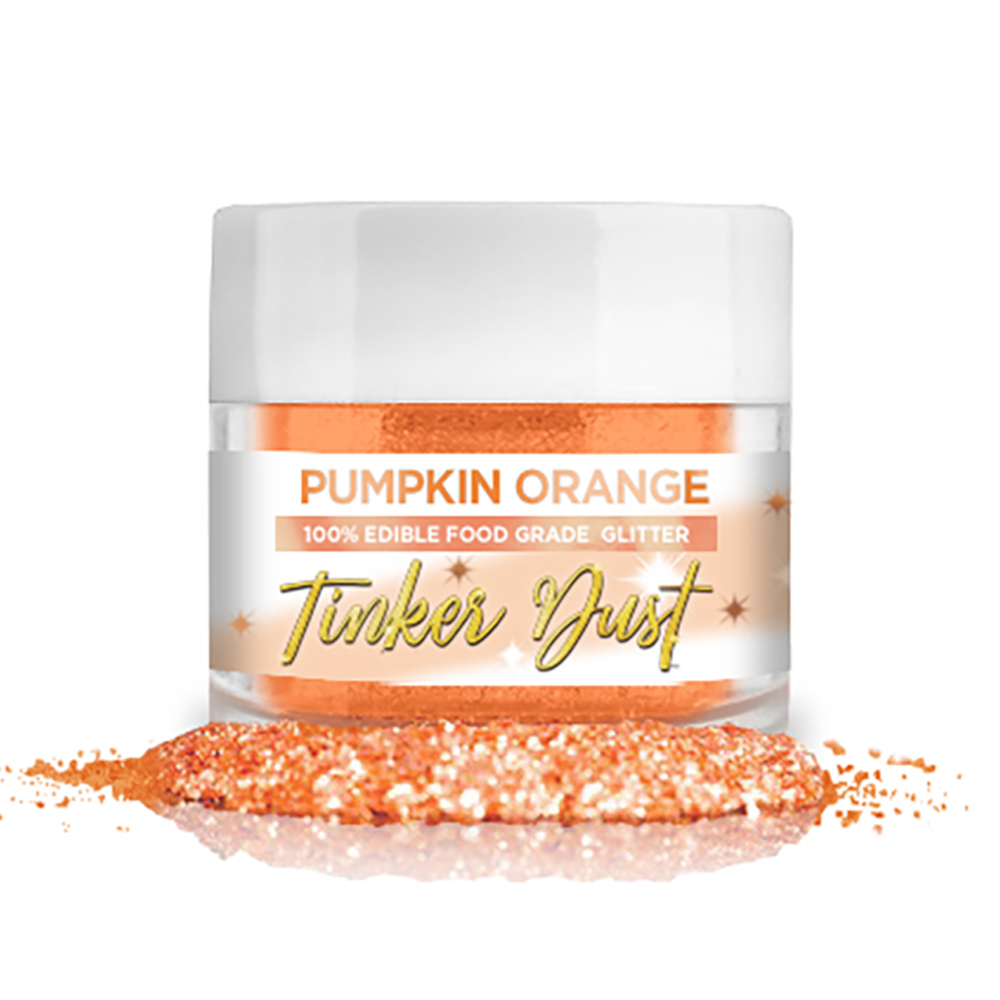 BAKELL Pumpkin Orange Edible Glitter, 5 Gram | TINKER DUST Edible Glitter | KOSHER Certified | 100% Edible Glitter | Cakes, Cupcakes, Cake Pops, Fondant, Drinks, Dessert Vegan Glitter