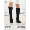thumbnail image 3 of Hugh Ugoli Rayon Knee High Socks for Kids Girls Boys & Toddlers, Long School Uniform Socks, Soft, Socks 3-14 Years Old | 3 Pairs | Black | 7-8 Years, 3 of 9