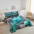 thumbnail image 3 of Erosebridal Cartoon Sea Turtle Comforter Sets Twin Size, Underwater World Seashell Comforters & Duvets, 2 Pieces, Microfiber, 3 of 6