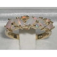 thumbnail image 2 of LBG British Made 10k Yellow Gold Natural Opal Womens Eternity Ring - 33 size options, 2 of 5