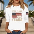 thumbnail image 2 of CUZIBR Patriotic Graphic T Shirt For Women 4Th Of July Long Sleeve Crewneck Holiday Casual Comfortable Tee Summer Fall Basic Layering 250 Years Celebration Anniversary Shirts Top,White,S, 2 of 4