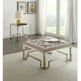 thumbnail image 2 of ACME Damien Square  Fabric Tufted Coffee Table Ottoman in Champagne and Beige, 2 of 2