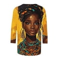 thumbnail image 5 of Wancir Happy Kwanzaa Shirts for Women 3/4 Sleeve African American Celebration Tops Pride Black Queen Seven Principles Tshirt, 5 of 5