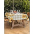 thumbnail image 4 of 60x84 Inch Outdoor Tablecloth with Umbrella Hole Zipper Rectangle Spring Sunflowers Rectangular Tablecloths Outside Waterproof Plaid Vintage Botanical Painting Patio Table Cover for Picnic Party, 4 of 8