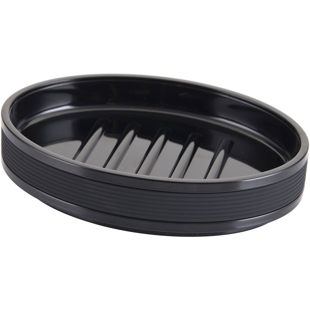Mainstays Soft Touch Black Plastic Soap Dish, 1 Each