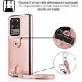 thumbnail image 4 of PU Leather Wallet Case for Samsung Galaxy S20 Ultra Necklace Crossbody Lanyard Case Cover with Card Holder Adjustable Detachable Anti-Lost Neck Strap Case for Samsung Galaxy S20 Ultra,6.9",Pink, 4 of 14