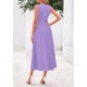 thumbnail image 2 of Vestido PRETTYGARDEN 2025 sin mangas morado línea A midi XXL, 2 of 8