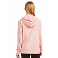 thumbnail image 3 of Sofra Women's Cotton Comfort Zip Up Hoodie Jersey Sweater - Peach - Large, 3 of 4
