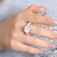 thumbnail image 4 of Dazzling Silver Plated Cubic Zirconia White Heart Ring for Lover Brides Wedding, 4 of 9