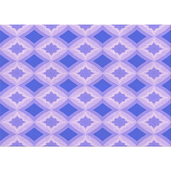 Ahgly Company Indoor Rectangle Patterned Light Slate Blue Area Rugs, 8' x 10'