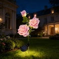 thumbnail image 4 of Hometravel Solar Faux Flower Stake Lights, Waterproof LED Artificial Rose Garden Decor, Auto On/Off Landscape Lighting for Patio and Yard, 4 of 8