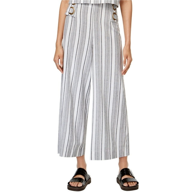 Pantalones informales de pierna ancha Minkpink Rayas Negro Mediano