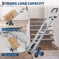 thumbnail image 5 of Heavy-Duty 2-in-1 Aluminum Stair Climbing Hand Truck – 600 lbs Capacity, Dual Handles, Extendable Base Plate, 6 Wheels, 2 Elastic Ropes – Versatile Trolley for Home, Warehouse, Shopping – Silver, 5 of 8