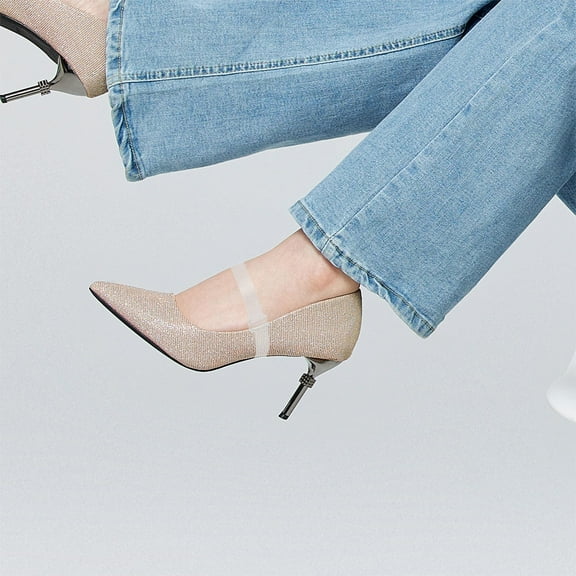 FRCOLOR  5 Pairs Adjustable Shoe Straps for Heels Snap Button Women Transparent