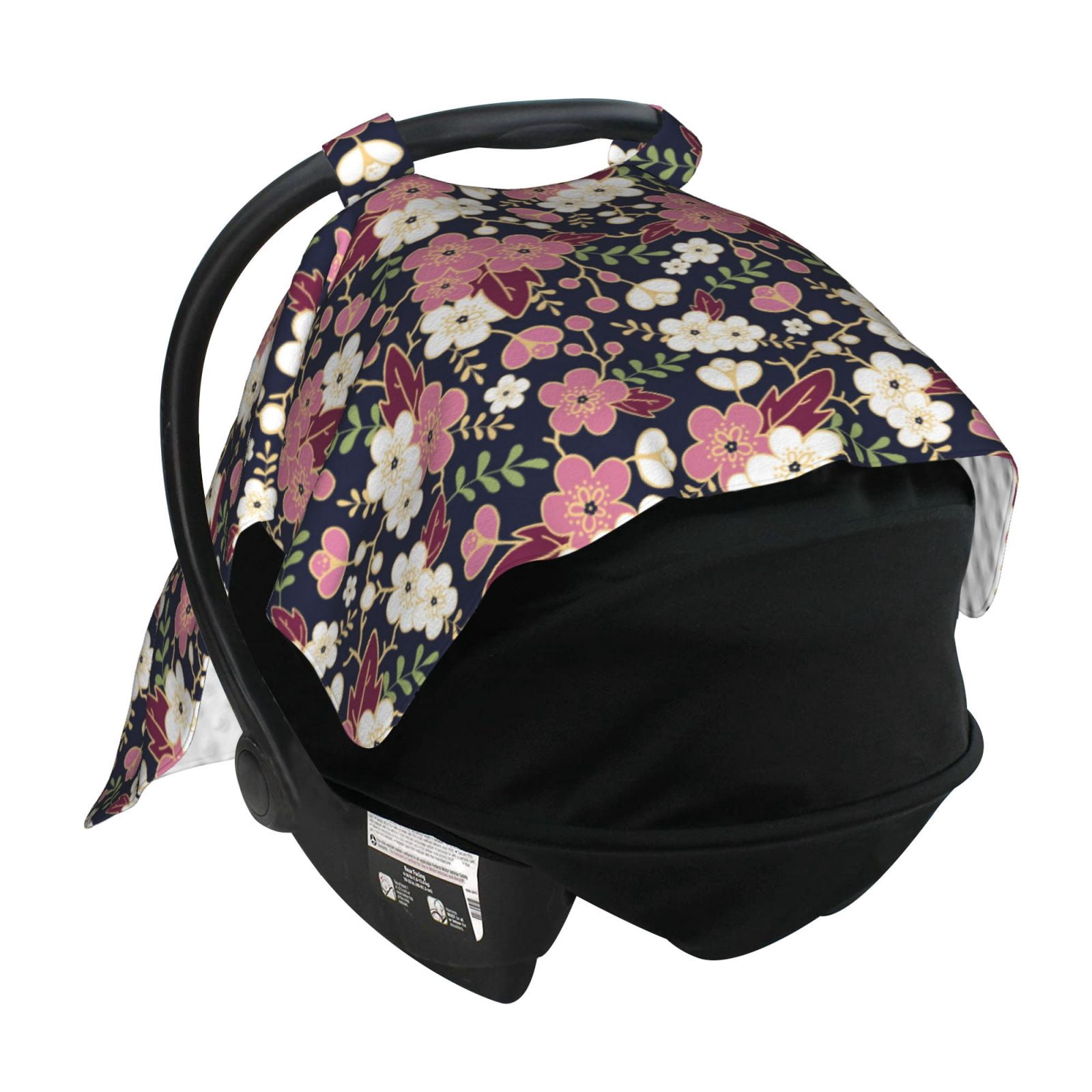 Car Seat Cover Baby - pink white flowers Breathable Infant Car Seat Cover for Baby Carseat, Lightweight Comfort Baby Essentials Must Haves Newborn Stuff for Girl Boy