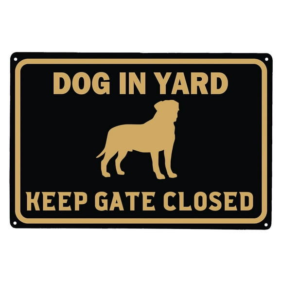 Dog in Yard Keep Gate Closed Wall Door Sign Please Keep Gate Closed Vintage Retro Metal Road Water Tin Signs Wall Decor 16" x 12"