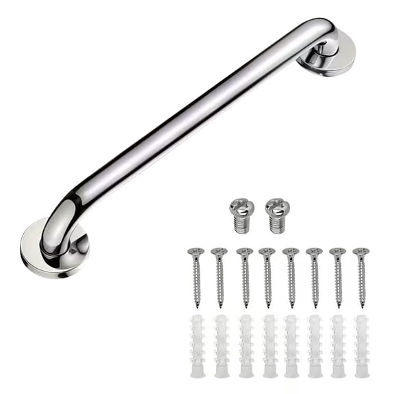 18 Inch Shower Grab Bar Brushed Nickel SUS 304 Safety Bathroom Grab Bars with Concealed Screws, 500lbs Support Assist Bath Handle Balance Bar for Handicap Elderly Pregnant