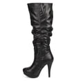 thumbnail image 4 of Delicious DI03 Women Leatherette Knee High Almond Toe Stiletto Slouch Riding Boot, 4 of 5