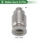 thumbnail image 4 of Conectores de aire Push para ajustes únicos de Bargains 15/64" Conector neumático de inserción de plástico y metal M5 2 piezas tono blanco y plata, 4 of 7