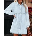 thumbnail image 6 of luvamia Denim Dress for Women Long Sleeve Jean Dress Button Down Casual Babydoll Denim Shirt Dress Size XS-2XL Fit Size 0-22, 6 of 7