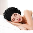 thumbnail image 5 of Elastic Sleeping Night with Elastic Wide Band Extra Sleeping Satin Bonnet Smooth High Density Women Braids Curly Night Hat Sleeping for Home Salon, 5 of 8