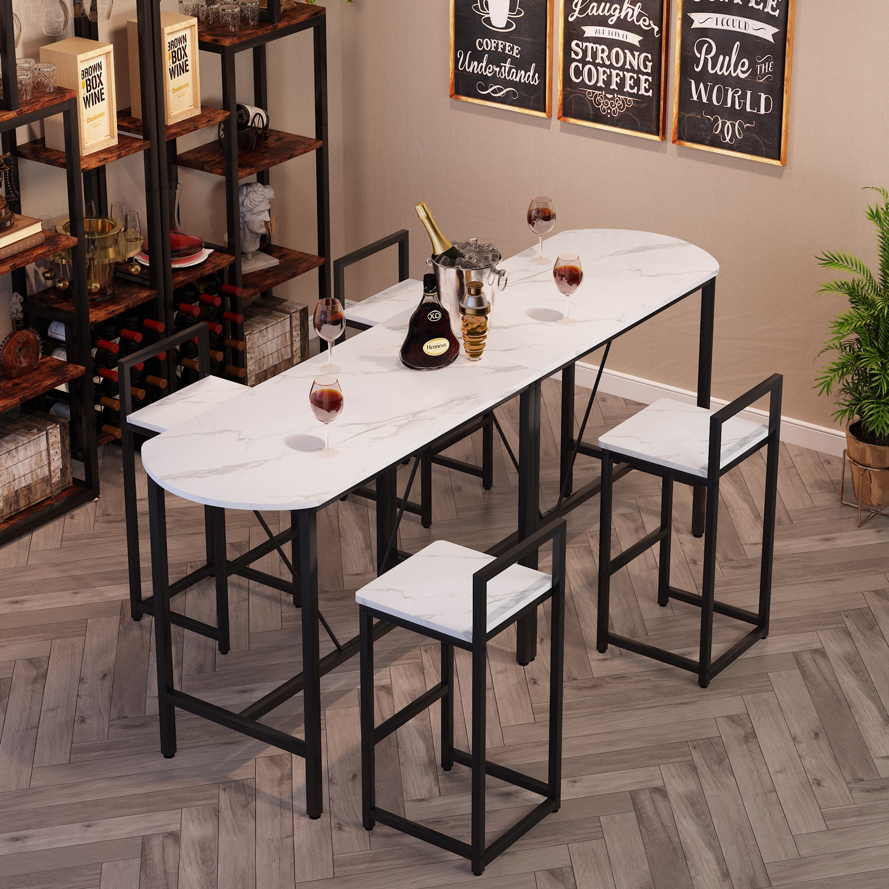 Tribesigns 3Piece Bar Table Set, 2Person Counter Height Dining Set