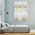 thumbnail image 6 of Country Sunflower Kitchen Curtains Valances and Tiers Set of 3 Wildflowers Butterfly Farmhouse Botanical Tier Curtains and Valance with Rod Pocket for Small Windows, 27.5"x36", 6 of 9