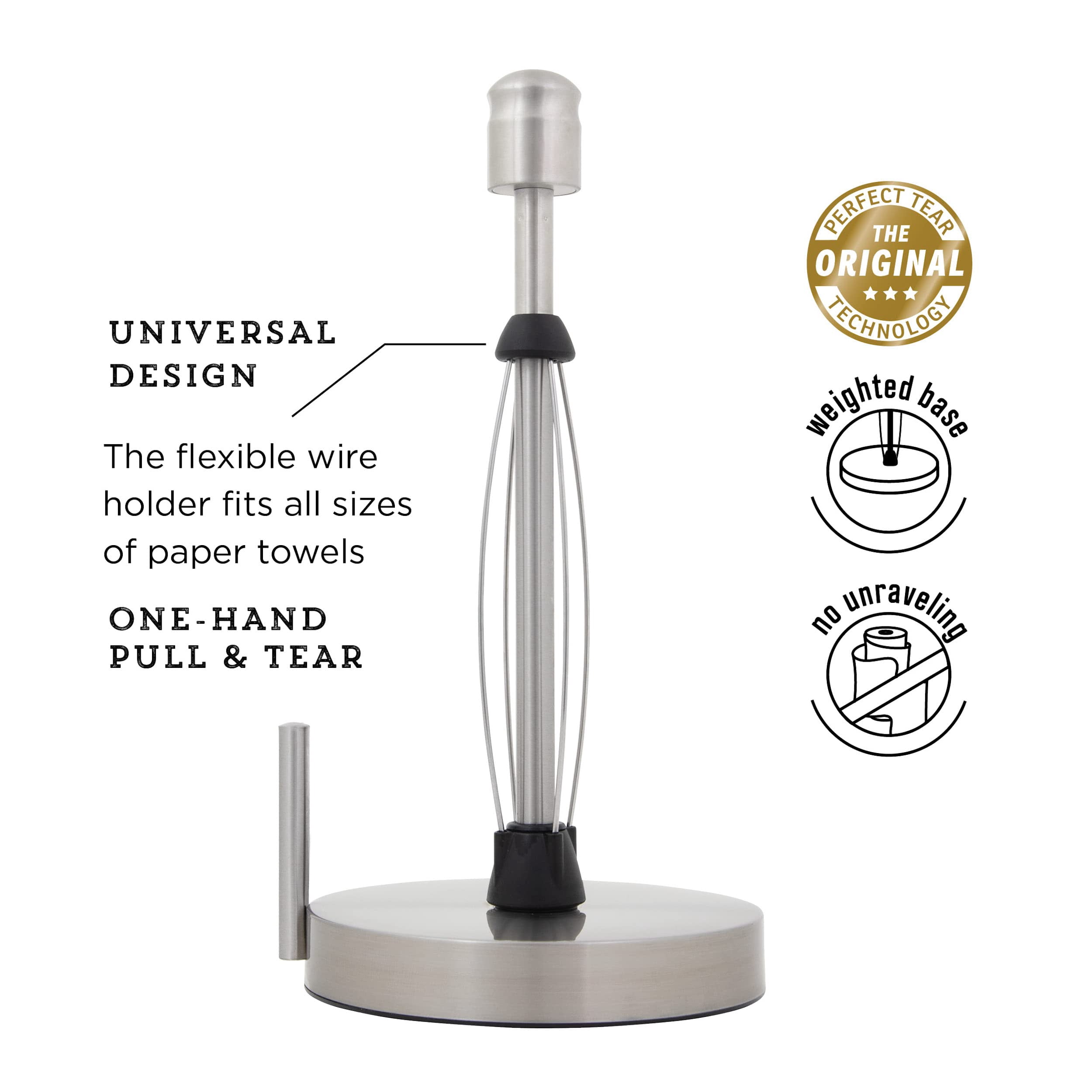 Perfect Tear Paper Towel Holder  13-inch Silver