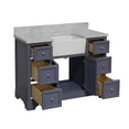 thumbnail image 5 of Zelda 48" Farmhouse Bathroom Vanity with Powder Gray Cabinet and Carrara Marble Top, 5 of 6