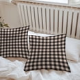 thumbnail image 6 of Throw Pillow Covers 16x16 Inch Set of 2, Black Plaid Waterproof Outdoor Pillow Covers, Vintage Country Gray Buffalo Check Gingham Decorative Cushion Pillowcases for Couch, Sofa, Bed, Garden, Patio, 6 of 9