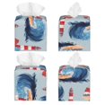 thumbnail image 2 of Yiaed Beacon In The Huge Waves Of The Surf Print Tissue Box Cover, PU Leather Decorative Organizer for Tabletop, Bathroom, Car, Office Creative Decorative, 2 of 7