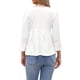 thumbnail image 3 of INSPIRAR CHIC Blusa Casual de Peplum para Mujer con Manga 3/4, Cuello en V con Lazo y Dobladillo con Volantes, Verano, L Blanco, 3 of 6