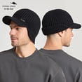 thumbnail image 2 of Gorros de invierno con visera para hombre, gorro de esquí tejido con estilo, gorra de béisbol para nieve, mantiene el calor, moda, envío gratuito, 2 of 4