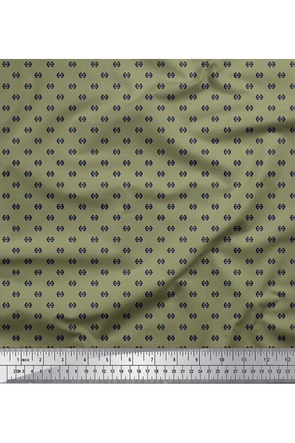 Satin Silk Fabric Two Sided Arrow Shirting Fabric Prints by Yard 42 Inch Wide