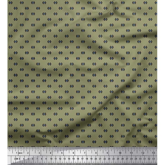 Soimoi Cotton Duck Fabric Two Sided Arrow Shirting Printed Fabric 1 Yard 42 Inch Wide