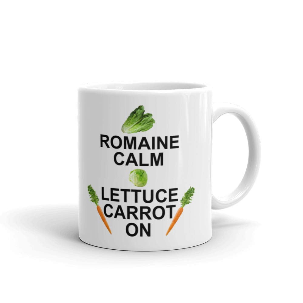 Cooking Gifts Romain Calm Lettuce Carrot On Keep Calm Vegan Coffee Mug Tea Cup 