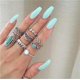 thumbnail image 1 of Anillo de oro bohemio para niña, anillo vintage con gemas de cristal, anillo con nudo en los nudillos, conjunto de joyas para fiestas de adolescentes, regalo diario festivo, 1 of 6