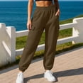 thumbnail image 2 of Sweatpants for Women with Pockets Cargo Pants Fashion Elastic Waist Casual Loose Solid Color Sports Lounge Pants Trousers, 2 of 7