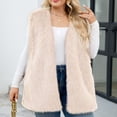 thumbnail image 6 of ZUKMRJPC Women's Faux Fur Vest Coats Sleeveless V Neck Open Front Cardigan Solid Color Winter Fluffy Fur Warm Thickened Outwear, 6 of 9