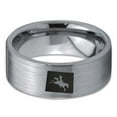 thumbnail image 2 of Tungsten Wyoming The Equality State Horse Riding Band Ring 8mm Men Women Comfort Fit Gray Flat Cut Brushed Polished, 2 of 4