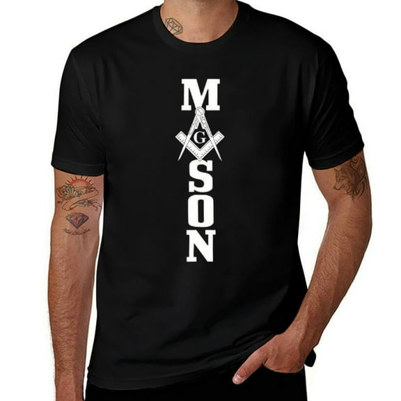 Masonic Freemason Graphic Mens T Shirts Cotton Short Sleeve T-Shirt Crew Neck Tees Casual Shirt
