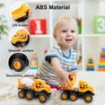 thumbnail image 4 of Construction Trucks Toys, 6 Pcs Friction-Powered Vehicles, 8 INCH Vehicles Set Toys for 3 4 5 Years Old Boys and Girls, Toddlers, 1:20 Crane Excavator/Mixer Dump/Fir, 4 of 7