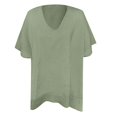 thumbnail image 4 of JIAYUE Sweaters For Women Solid Color Elbow-Length Drop Shoulder V-Neck Oversized Pullover For Women Soft Fashion, 4 of 4